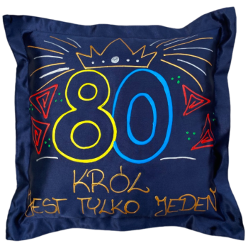 [Ds03-80] Poduszka satynowa Król jest tylko jeden na 80